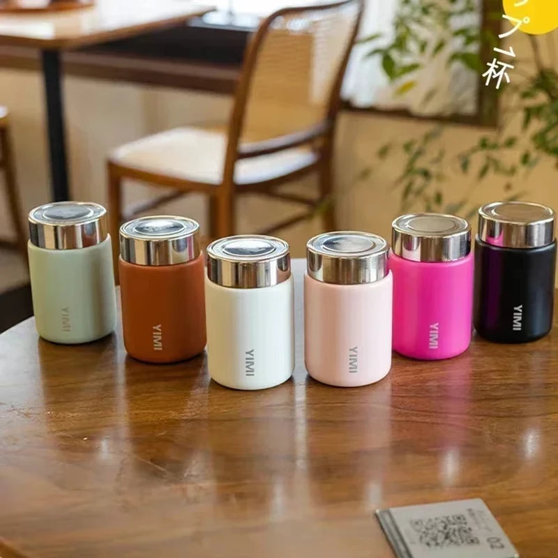 1pcs 230ml Mini Stainless Steel Thermos Mug Compact Cute Portable Pocket Flask Coffee Household Kitchen Thermal Insulation Tools