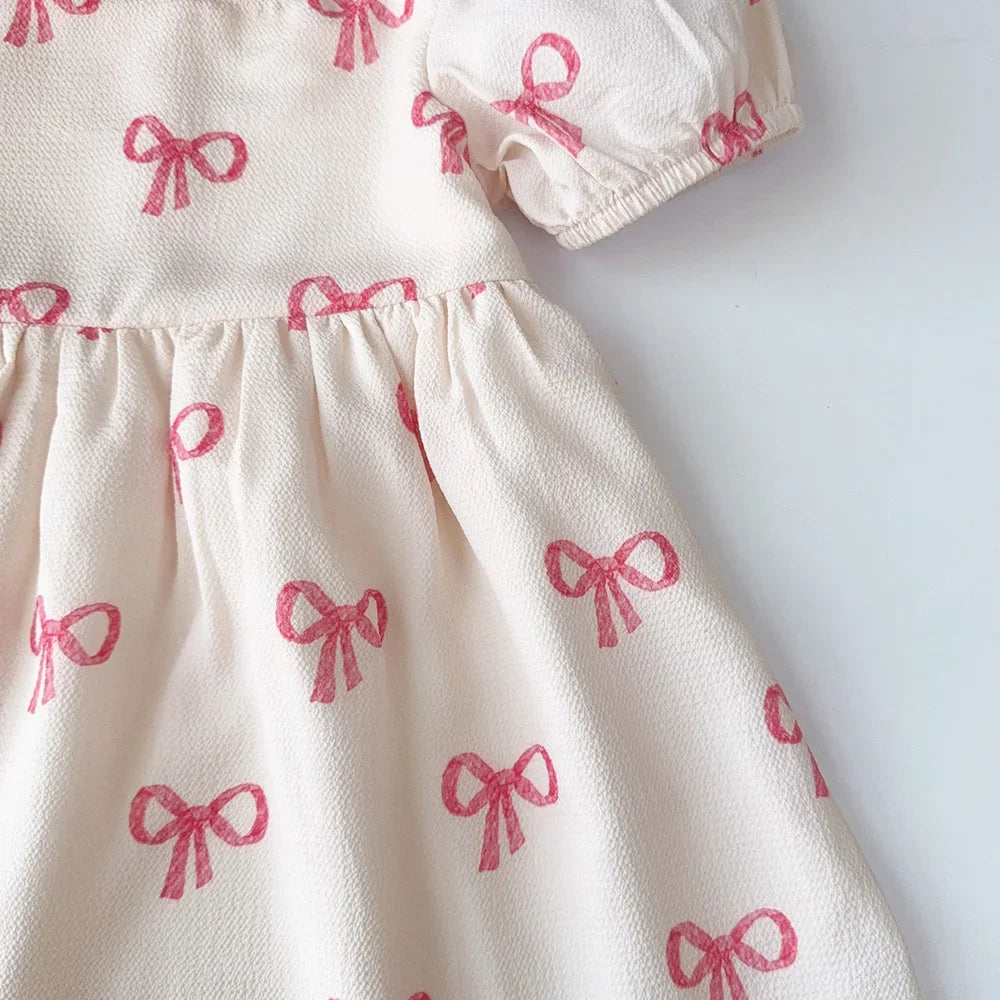 Bear Leader New Bow Print Casual Dresses