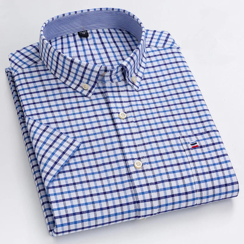 Oxford Style Short Sleeve Shirt For Men