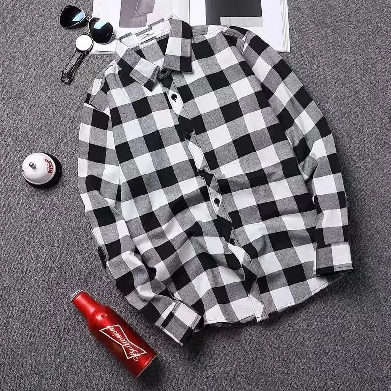 Trendy Plaid Korean Style Top Jacket