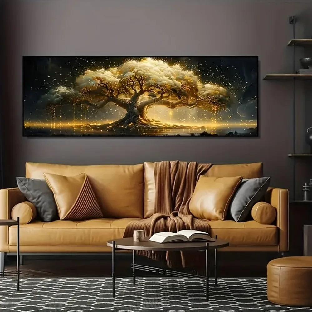 Extra-Large Tree of Life Abstract Canvas Prints Poster Vibrant  Modern Aesthetic Large Horizontal Art Prints Wall Art Home Decor