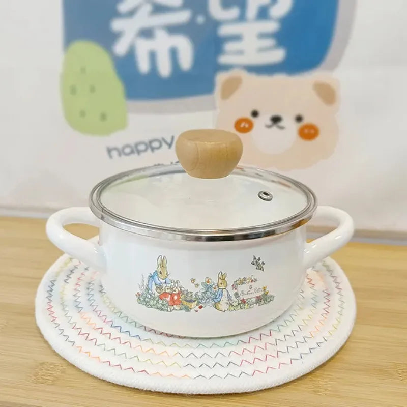 Kitchen Cookware Enameled Enamel Pots and Pans Baby Complementary Bowl Tableware Soup Pots and Pans Open-flame Induction Cooker