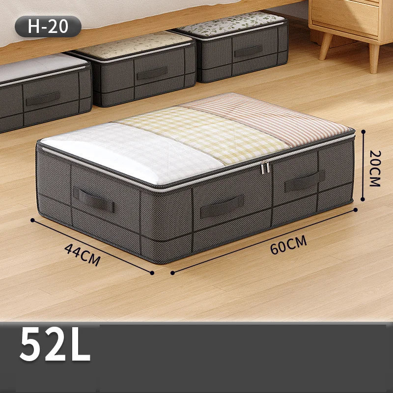 1/2PCS foldable non-woven bed bottom storage bag Large capacity clothing blanket storage bag Tidy bedroom closet dust space save