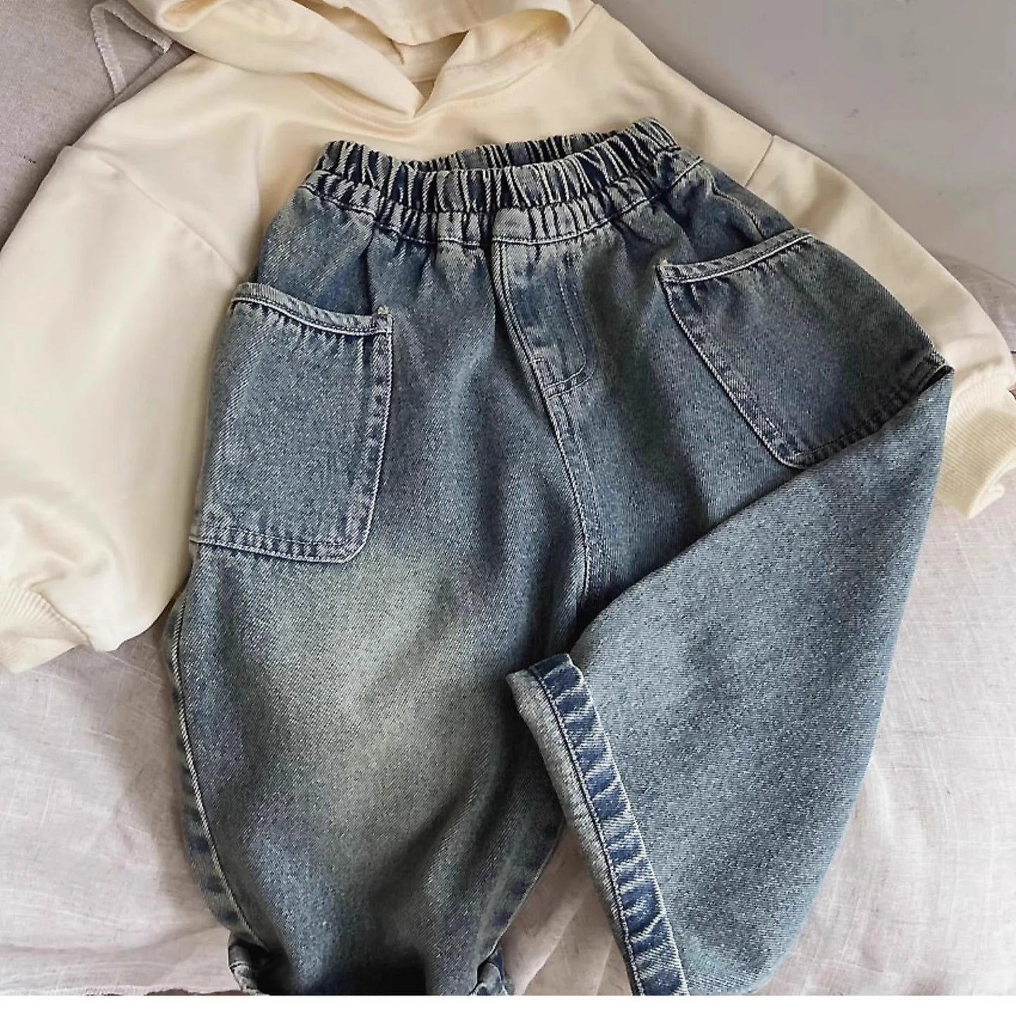 Boys Denim Side Pocket Polished Pant