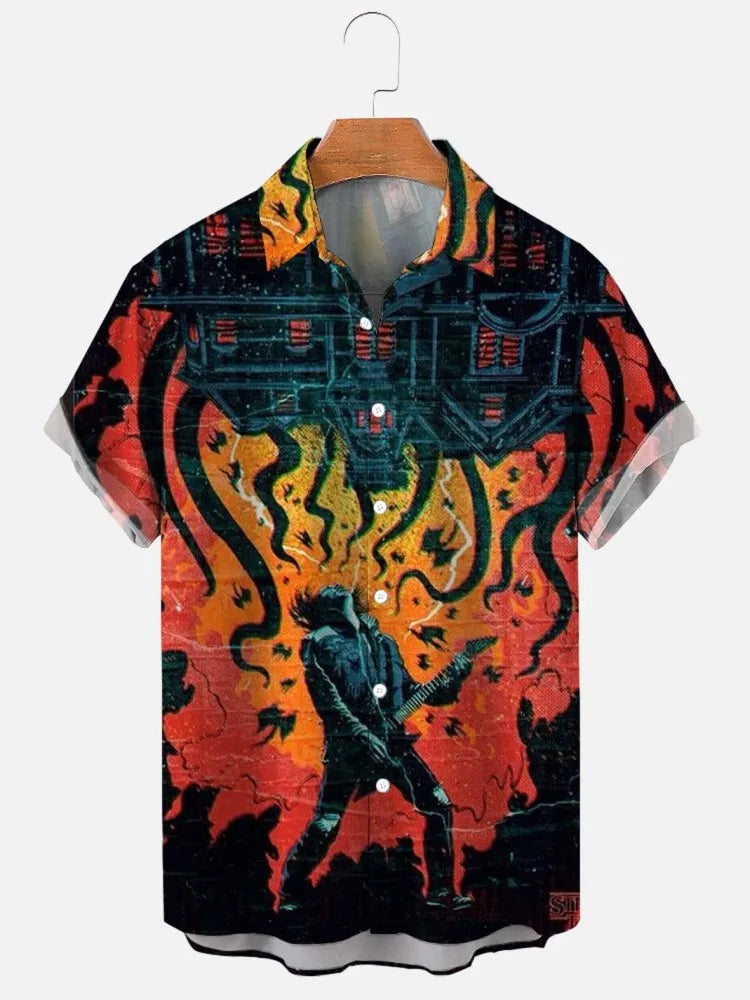 3D Printing Oversized  Floral shirts for men