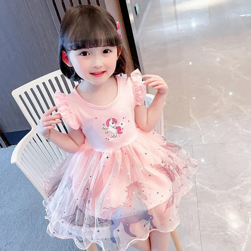 Princess Flying Sleeve Unicorn Dresses