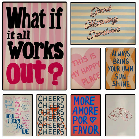 Fashion Vintage Quotes Wall Art Poster Inspirational Self Love Uplifting Motto College Girl Wall Art Home Dorm Aesthetic Decor