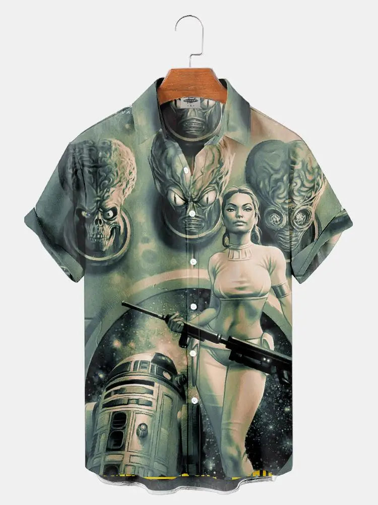 3D Printing Oversized  Floral shirts for men