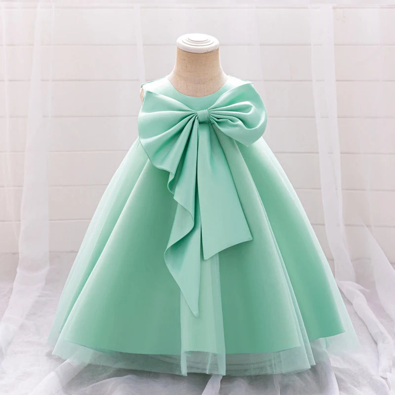 Big Bow Luxury Baptism Ball Gown Princess Dress