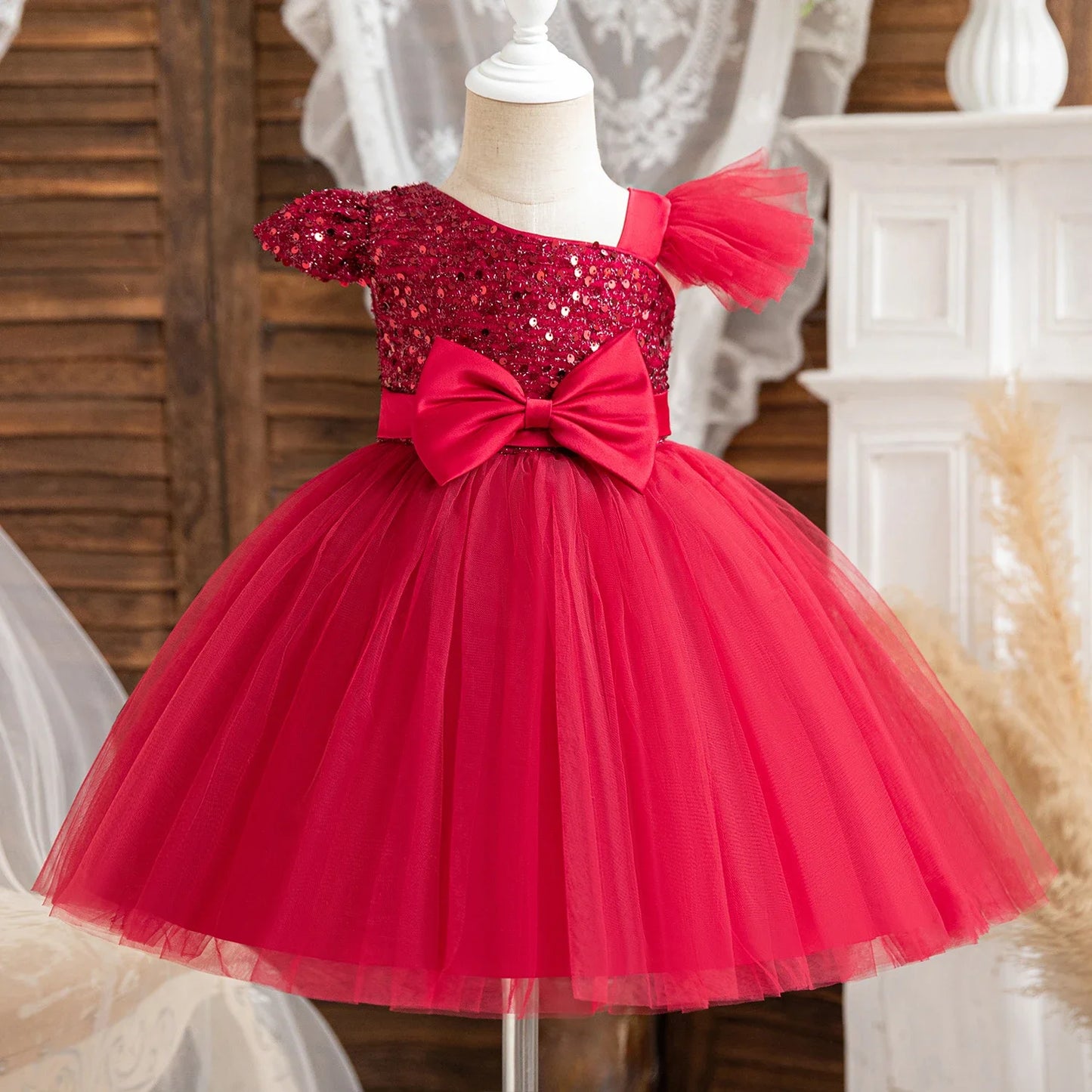 Princess Sequins Baptism Luxury Dress