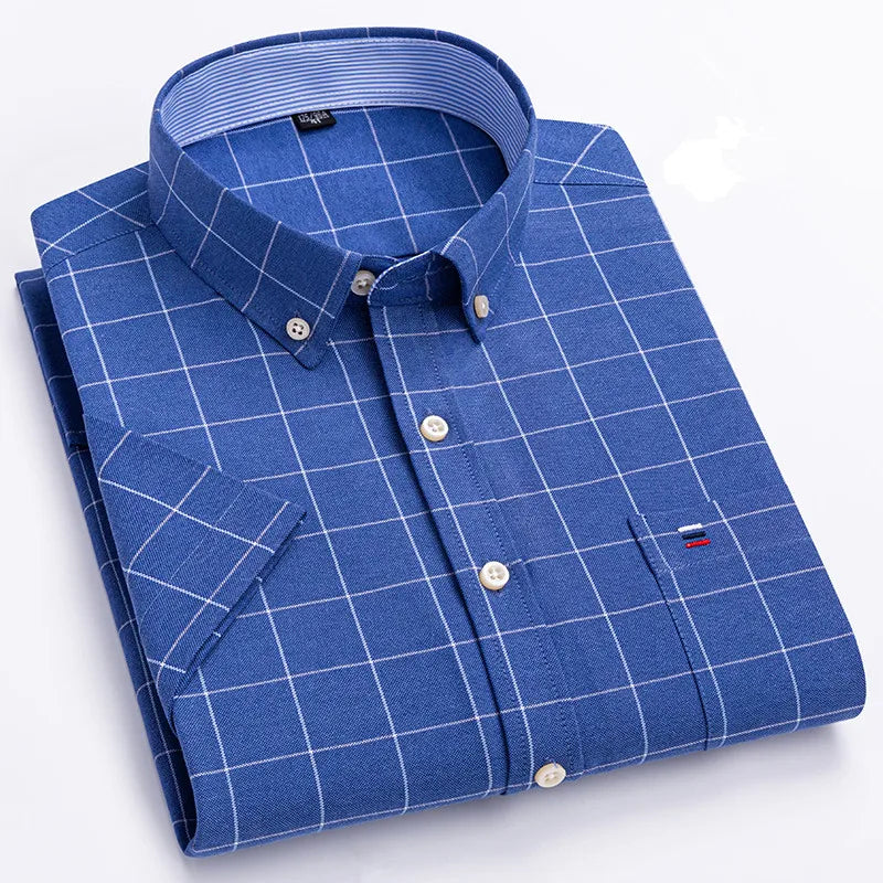 Oxford Style Short Sleeve Shirt For Men