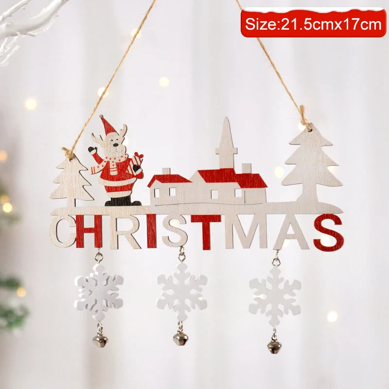 Gnome Santa Claus Wooden Hanging