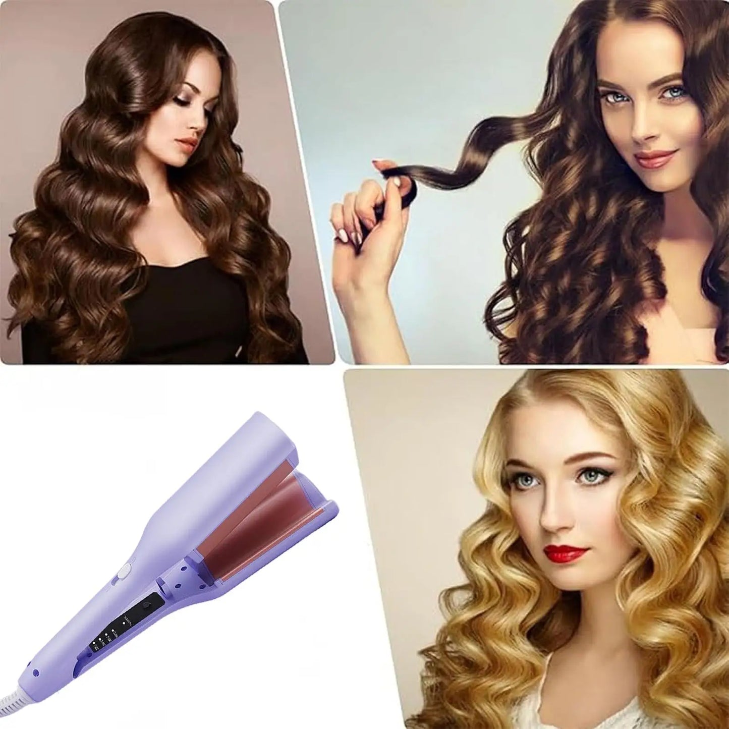 Electric Negative Ion Curling Iron Hair Curler for Women Hairdressing Tool with Adjustable Temperature for Salon Home Travel