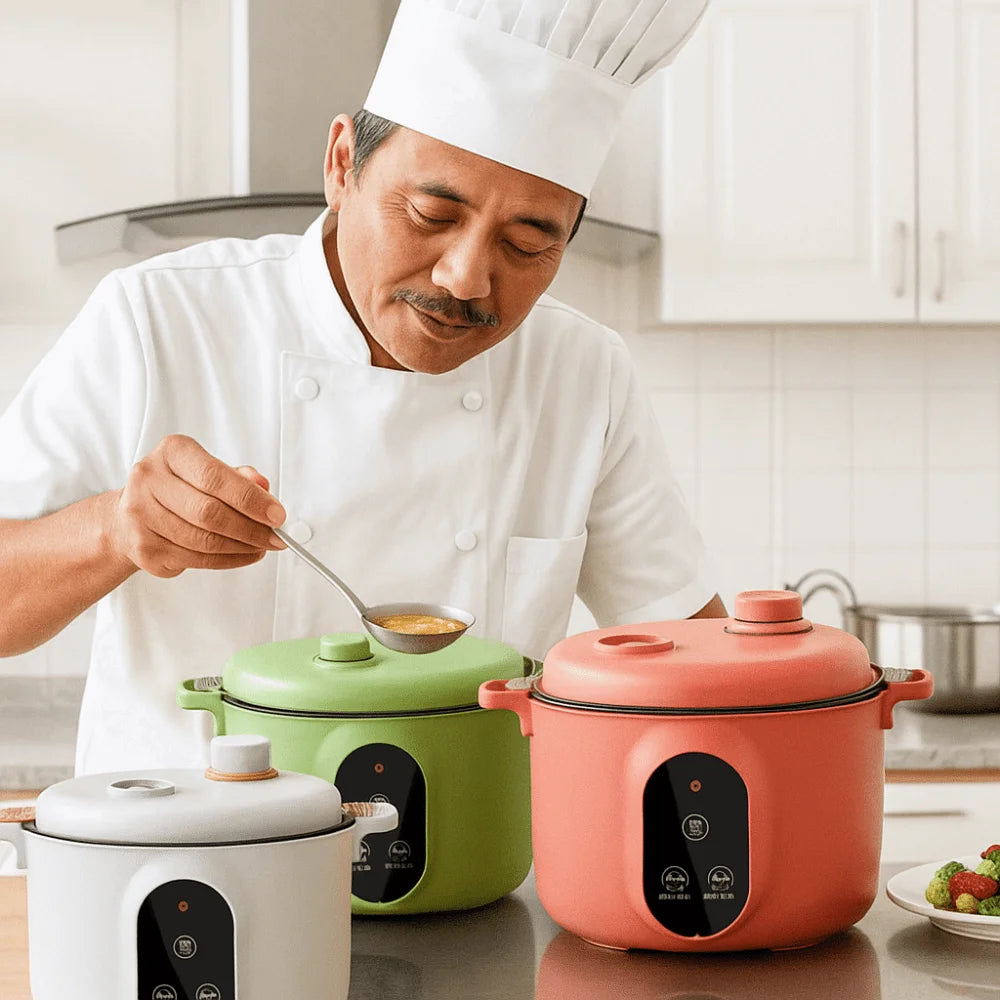 Easy 20cm Micro Pressure Cooker 2 L Non Stick Pressure Cooking Pot Quick Heating Anti-overflow Soup Stew Pot Household