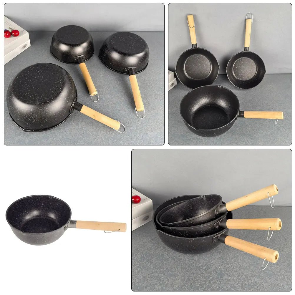 Sturdy Nonstick Sauce Kitchen Cookware Heat Resistant Stew Pot Gas Induction Cooker Milk Noodles Soup Cooking Wooden