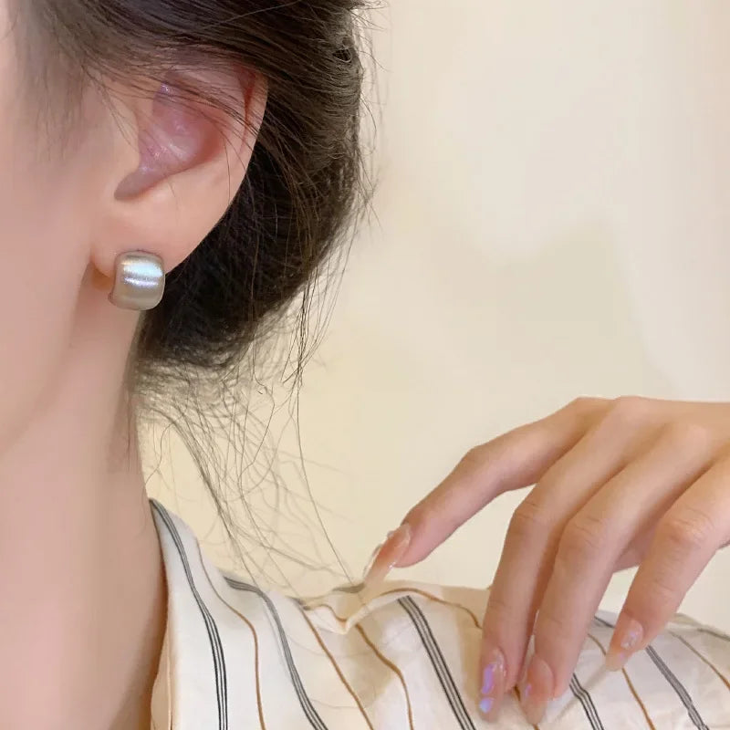 Acrylic Matte Curved Stud Earrings