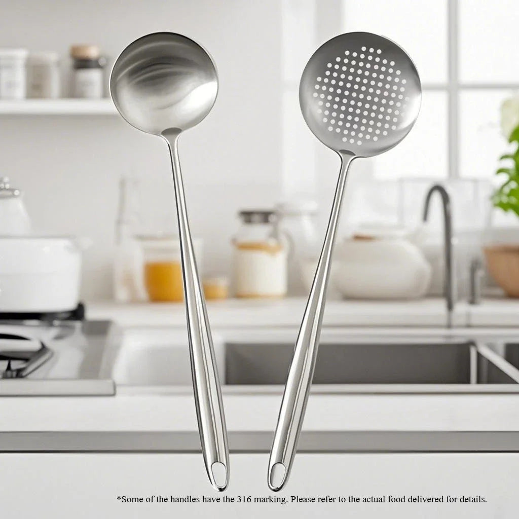 316 Stainless Steel Wok Spatula Metal kitchen utensils Slotted Turner Spoon Ladle Cooking Tools Utensil Set Kitchen Accessories