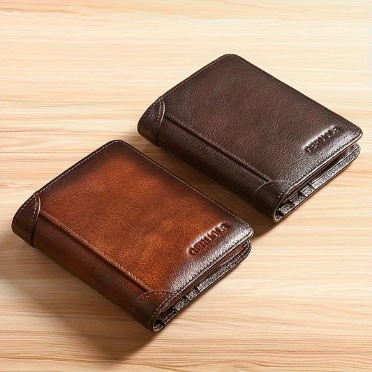 Slim Shielded Genuine Leather Wallet
