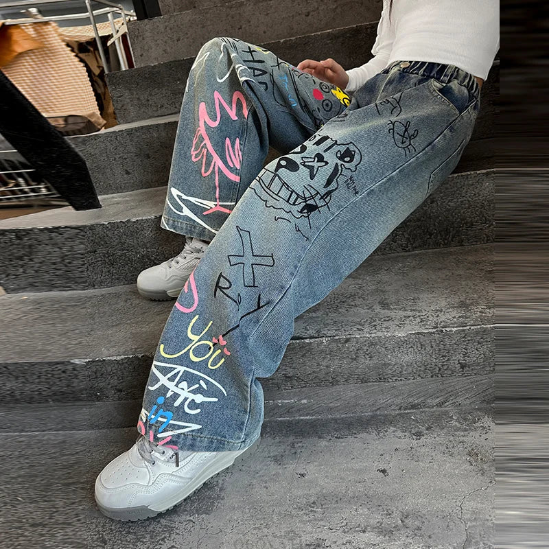 New Design Children Printed Hip Hop Jeans