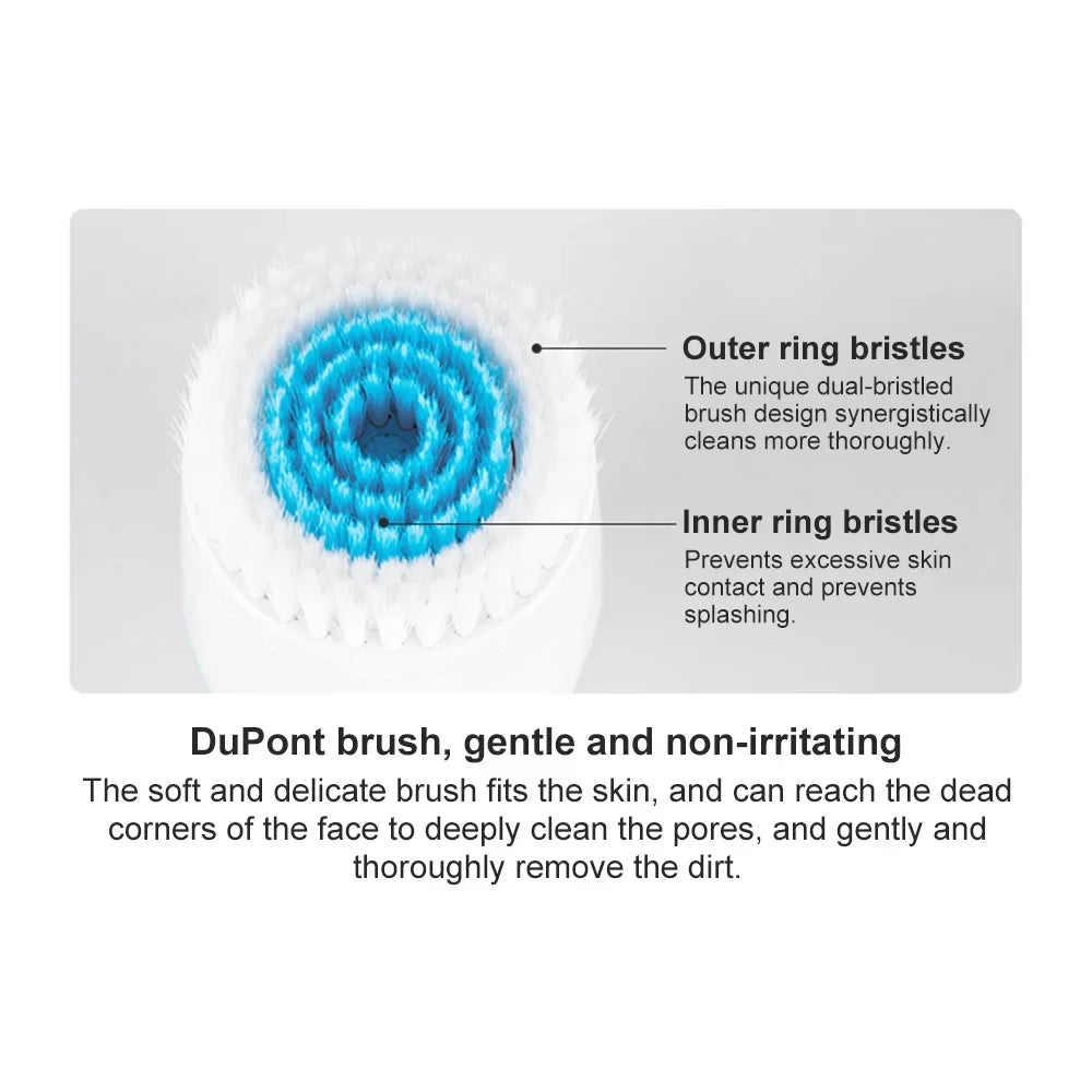 3 in 1 Electric Facial Cleansing Brush Silicone Rotating Face cleanser Brush Deep Cleaning brush Waterproof Facial Massager