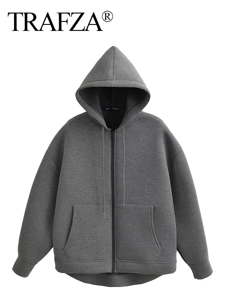 Women's Zipper Double Pocket Jacket Top
