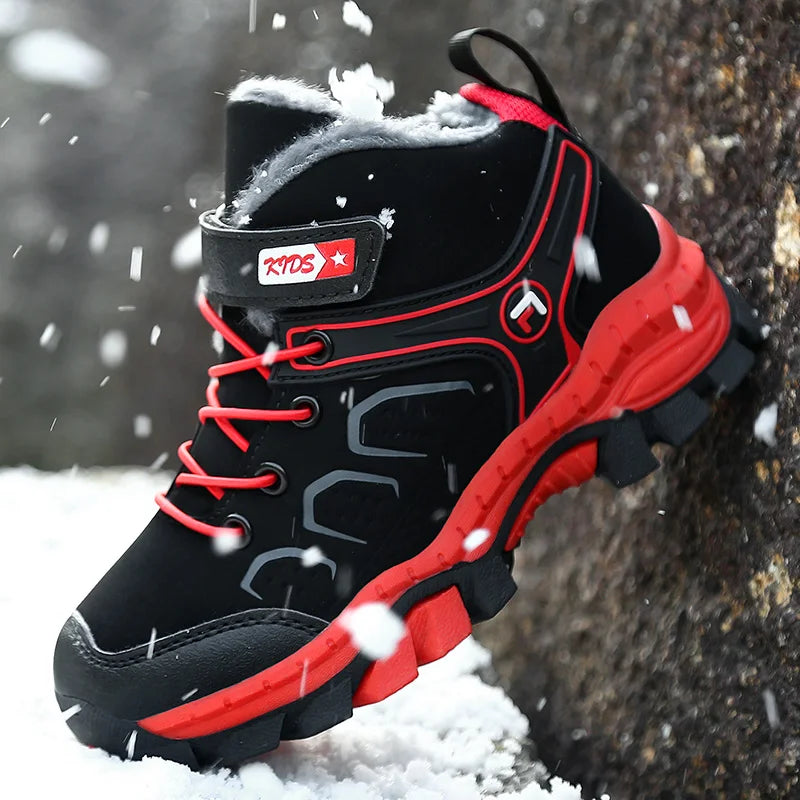 Pu Leather Soft Kids Cotton Shoes