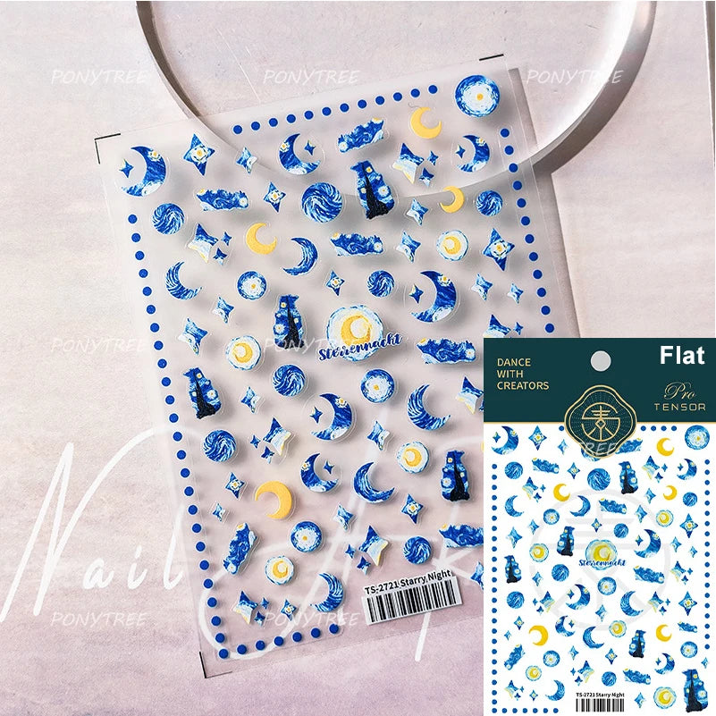 Star Moon Love Heart Necklace Nail Sticker