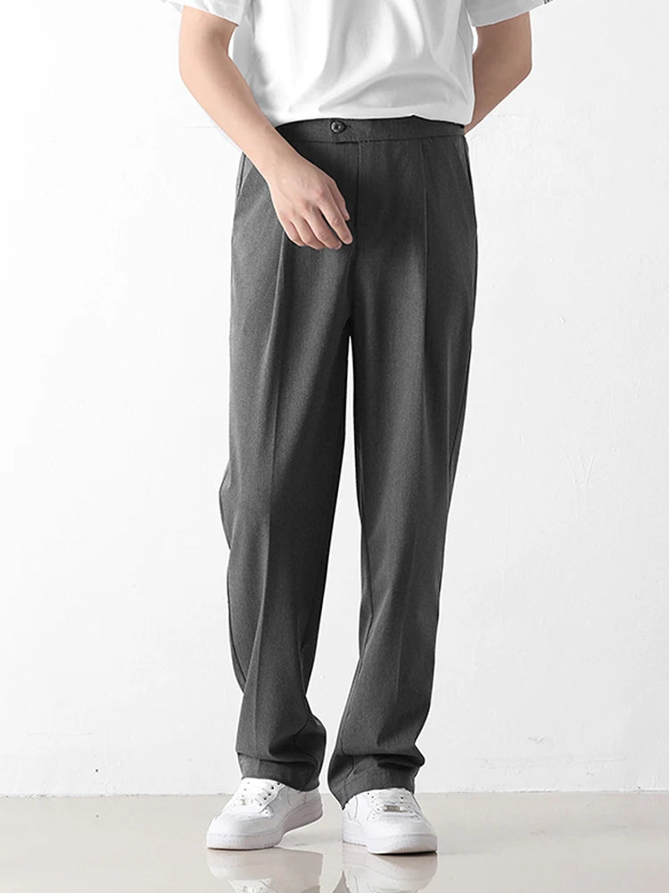 Summer Men casual Banding Waist Straight Trousers