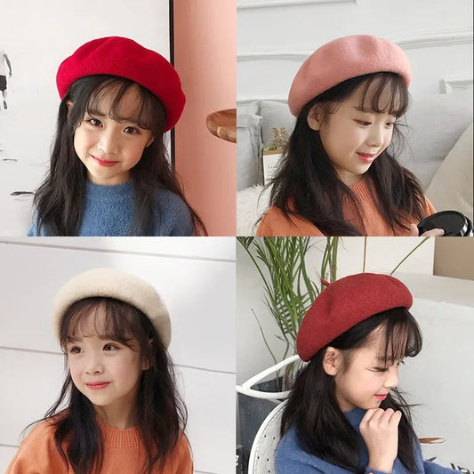 Fashion Baby Beret Wool Vintage Beanies Cap