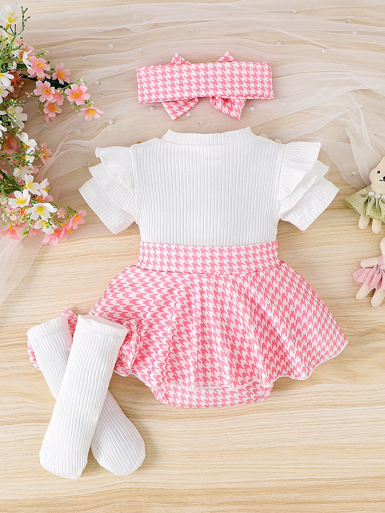 new style sweet and lovely houndstooth dress