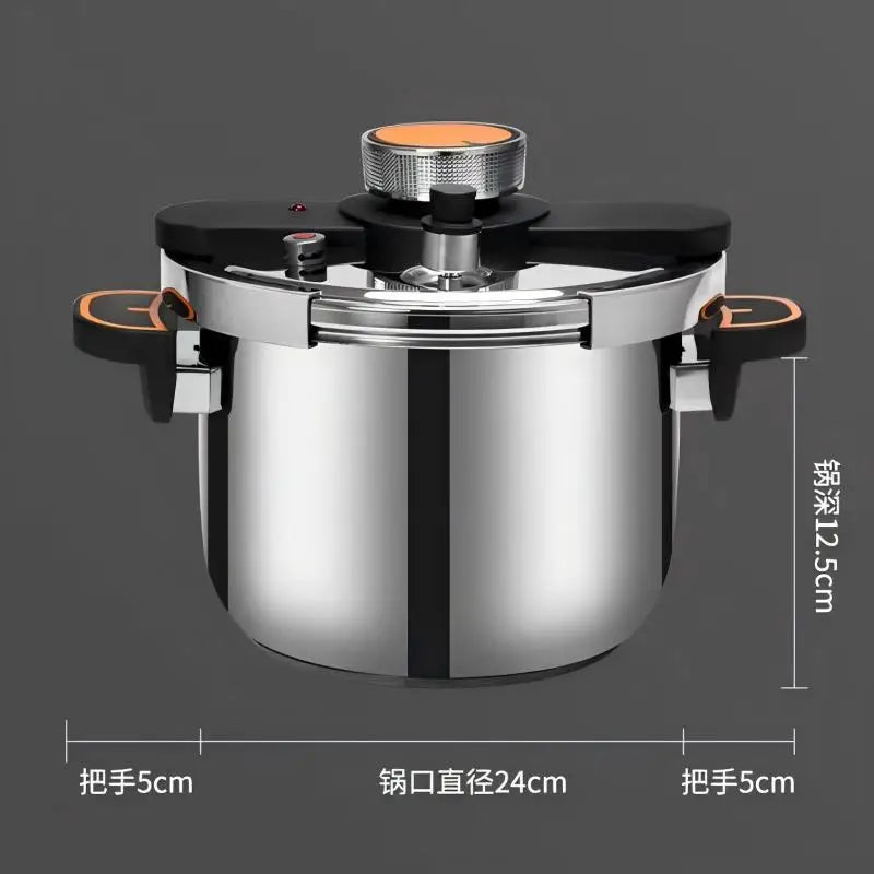 New Stainless Steel Pressure Cooker for Home Use - Small Size Explosion-Proof Pot Compatible with Gas & Induction Cooktops