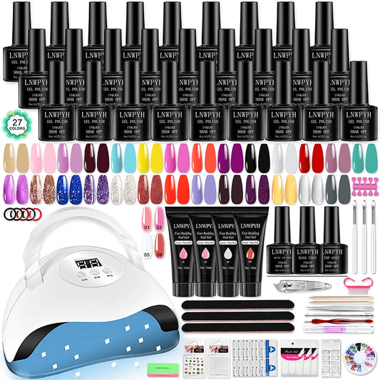 Nail Gel Polish Kit With LED Nail Lamp