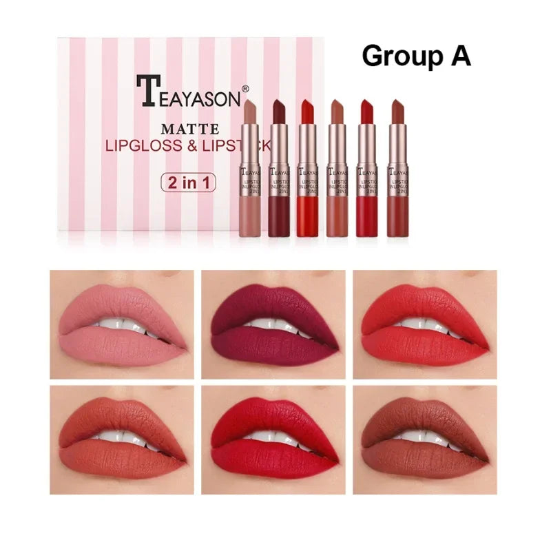 Matte Lip Gloss And Lip Stick 2-in-1 Set