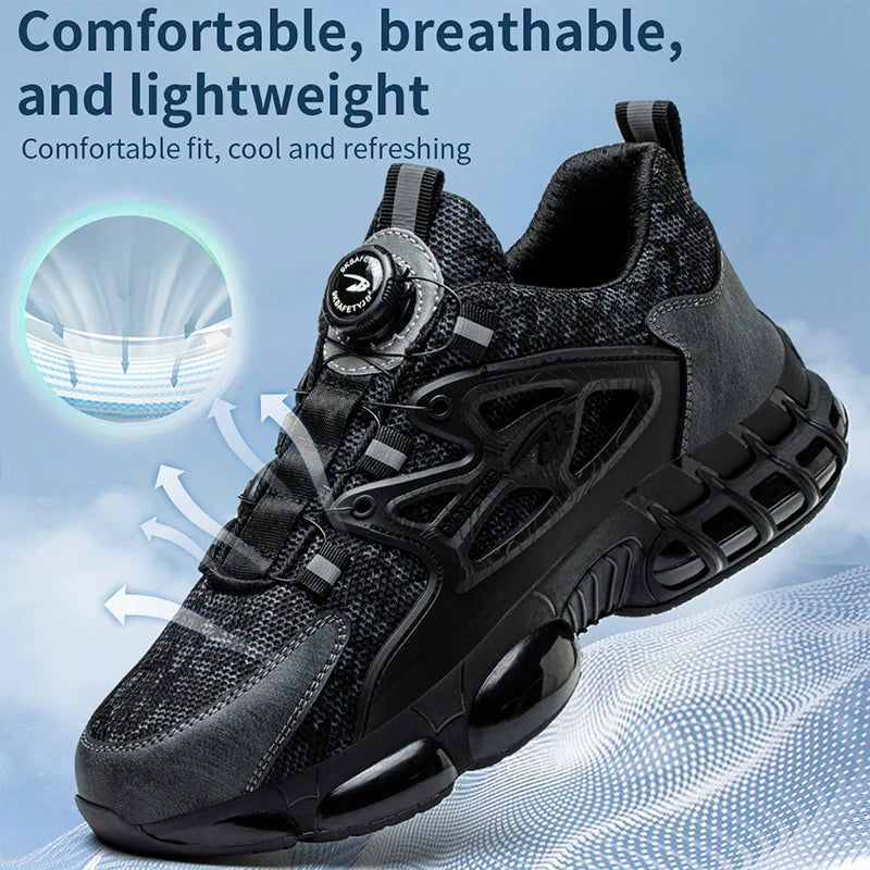 Men's Rotating Button Safety Air Cushion Shoes Puncture Proof