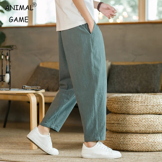 Men's Cotton Linen Breathable trousers casual wear