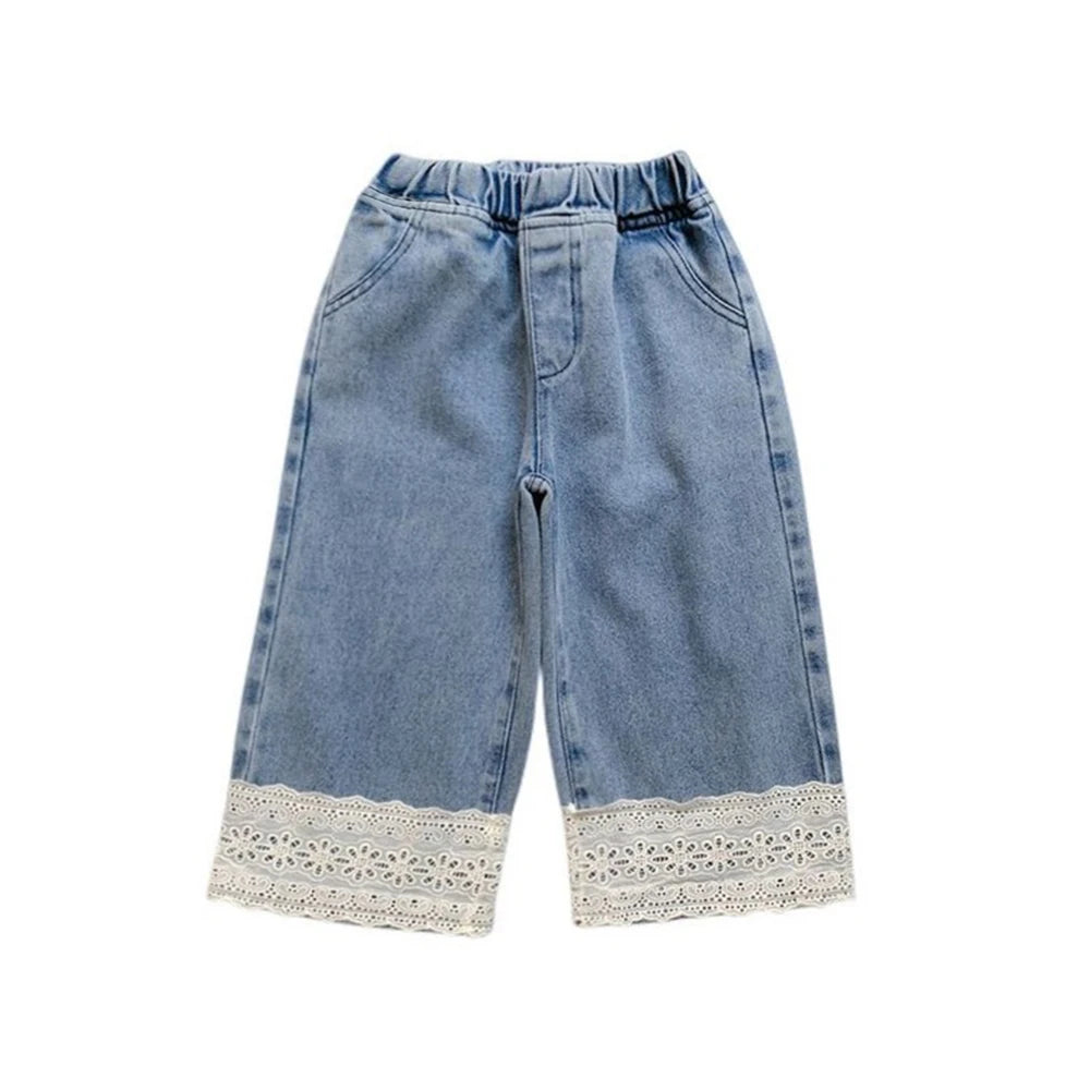 Bear Leade Lace Decoration Casual Pants