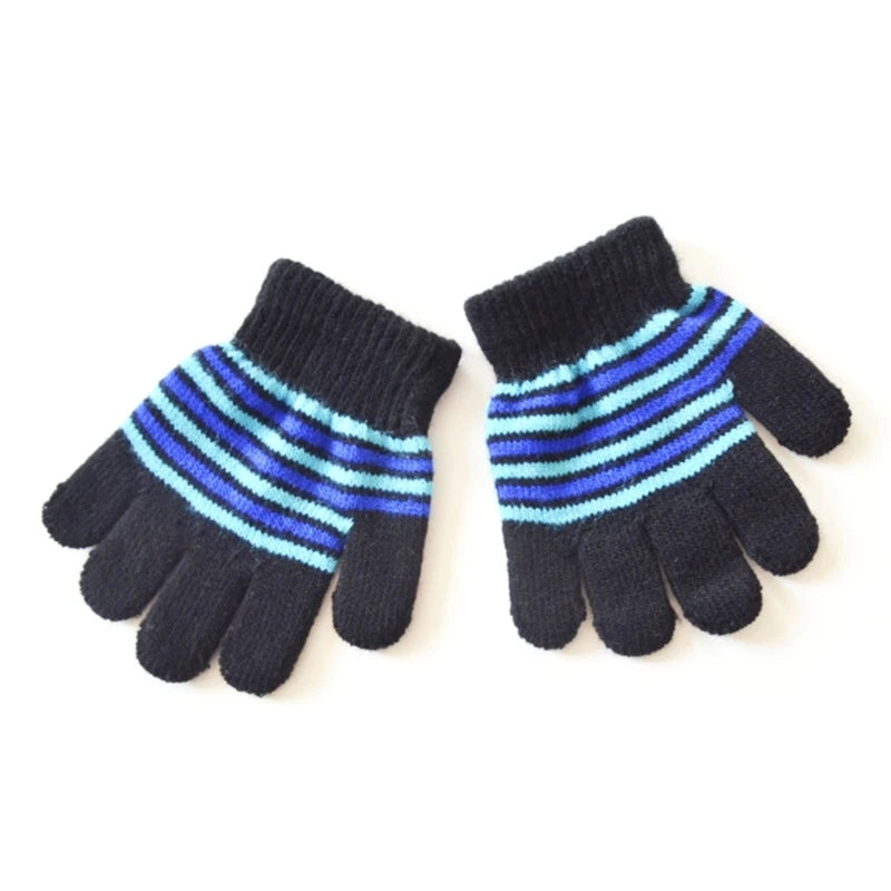 Baby Full Finger Knitted Stripe Mitten