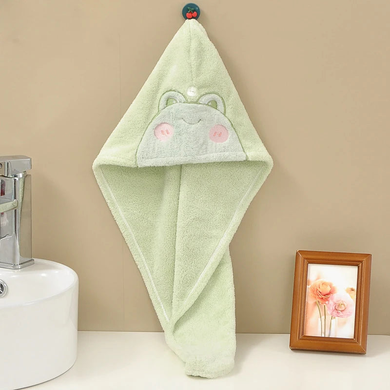 1 coral fleece dry hair cap, simple solid color dry towel, anti frizz and damp hair, back to school bathroom supplies