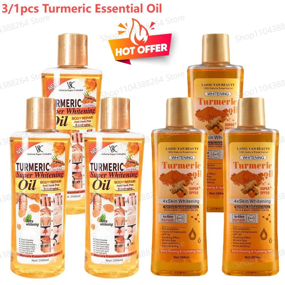 3/1pcs Turmeric Essential Facial Body Massage oil