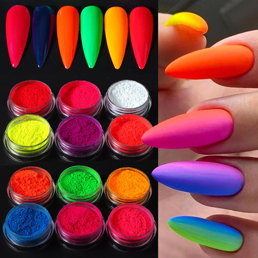 Neon Gradient Nail Pigment Powder