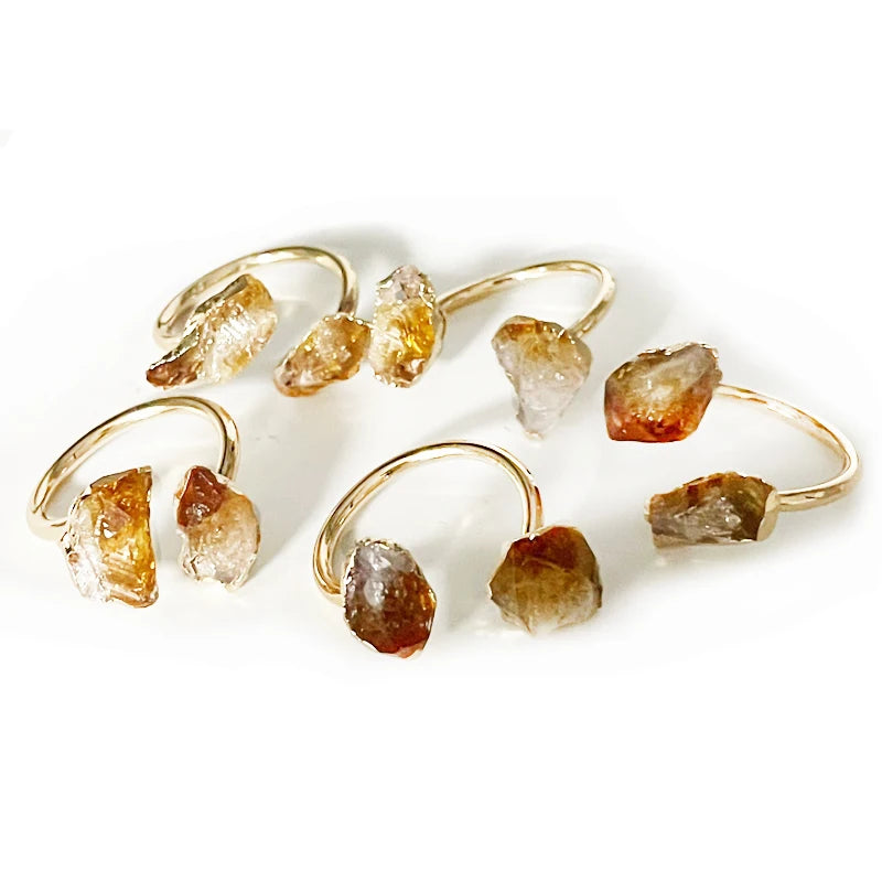 Irregular Rough Stone Open Ring
