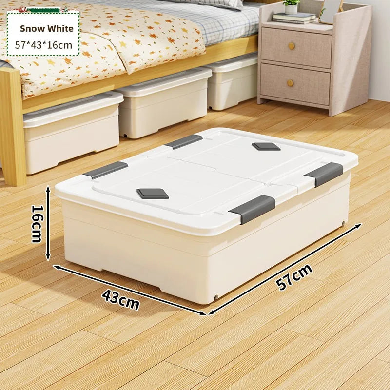 Flat Under-bed Storage Box with Wheels