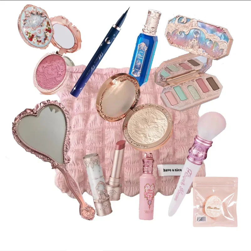 Flower Makeup Eye shadow Highlighter Powder Blush Lip Gloss Kit