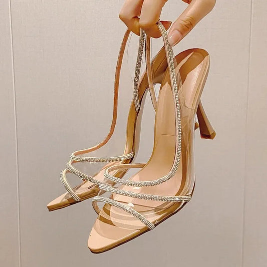 Women Rhinestone Slingback Pumps