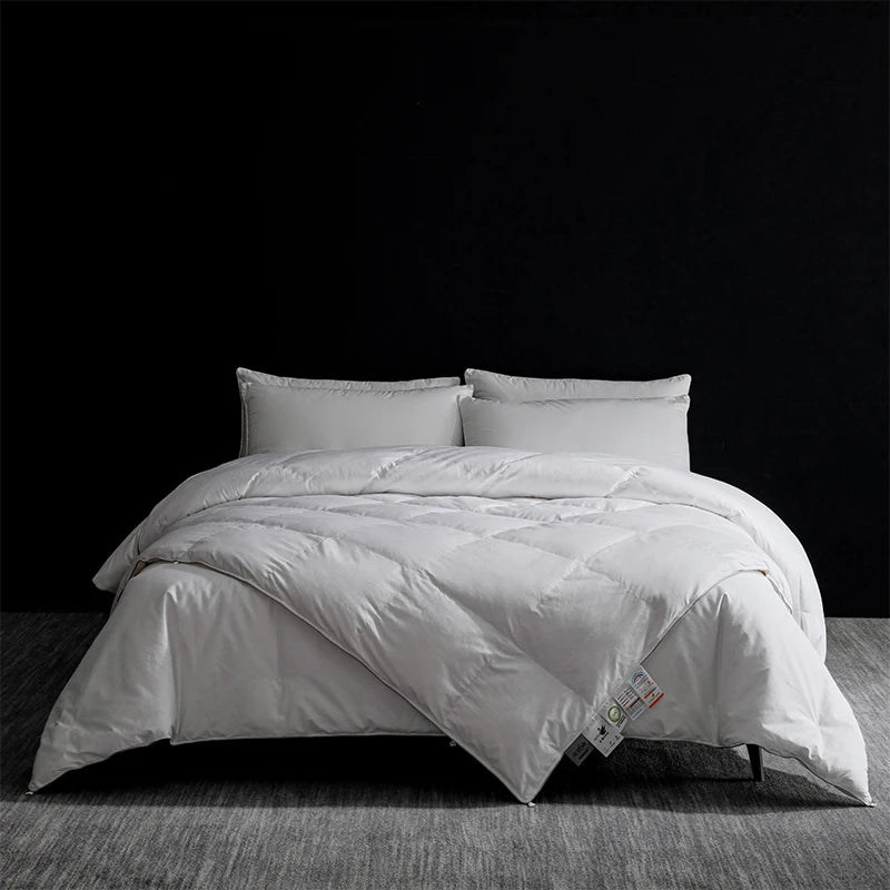King Size Goose Down & Silk Duvet Set - Master Bedroom Luxury, 240x260cm, Zipper Connect