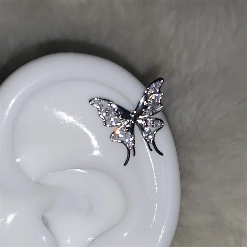 Silver Color Wing Stainless Steel Earring