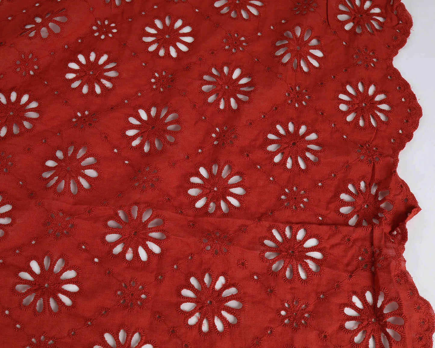 100% Cotton Hollow-out Embroidery Eyelet Lace Fabric - 50 inch wide sold by the yard
