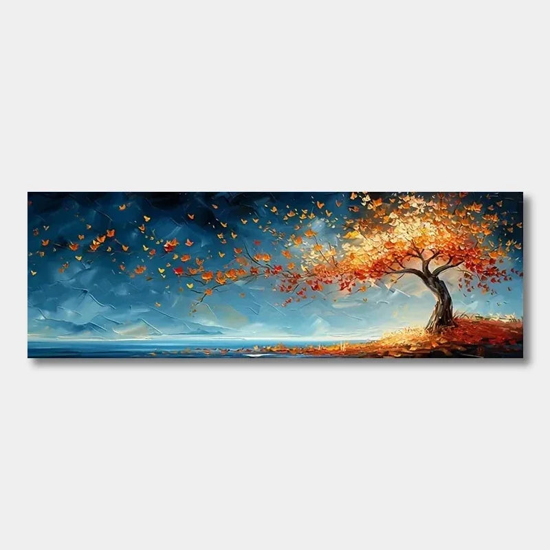 Large size Abstract Canvas Poster Red Yellow Tree of Life Wall Art Print Painting Pictures for Modern Living Room Bedroom Decor