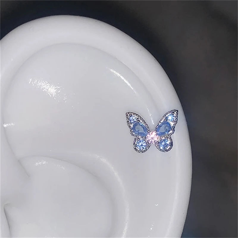 Silver Color Wing Stainless Steel Earring