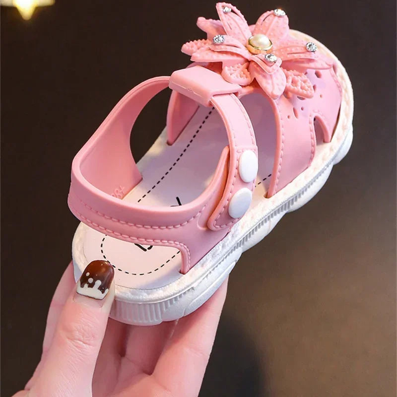 Solid Bow Children's  Non Slip Sandals